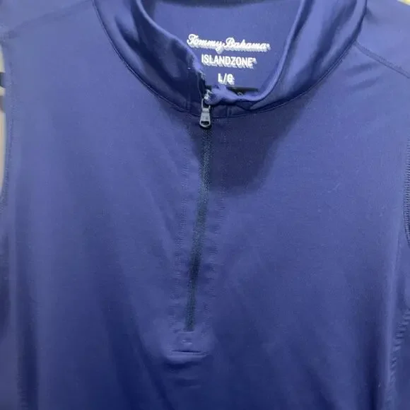 Tommy Bahama Dress Womens Navy Blue Midi Sleeveless Golf Size L - Picture 3 of 9